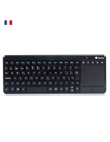 NGS TV Warrior, AZERTY, FR teclado RF inalámbrico Francés Negro