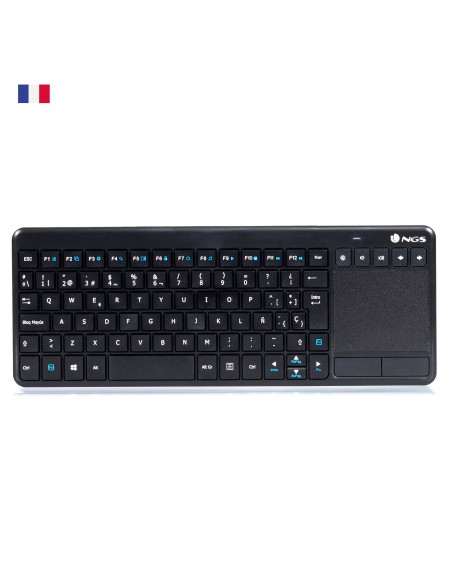 NGS TV Warrior, AZERTY, FR teclado RF inalámbrico Francés Negro