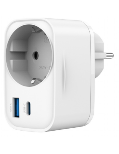 CARGADOR RAPIDO GEMBIRD USB DE 2 PUERTOS CON TOMA DE CA DE PASO 20 W BLANCO