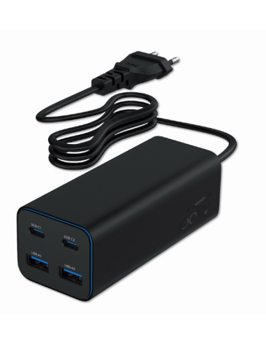 CARGADOR RAPIDO GEMBIRD USB POWERDELIVERY GAN DE 4 PUERTOS 100 W NEGRO