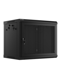 ARMARIO LANBERG 9U 600X450 CON PUERTA PERFORADA RACK 19 H-60 KG NEGRO FLAT PACK