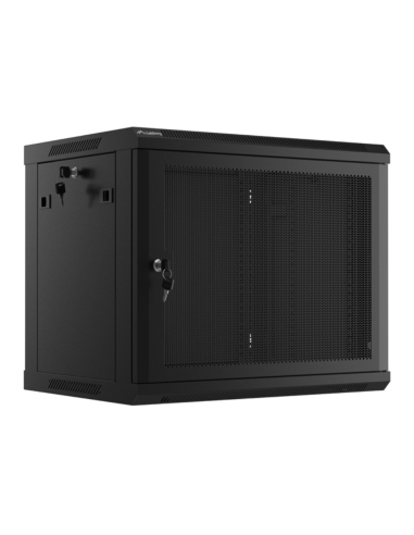 ARMARIO LANBERG 9U 600X450 CON PUERTA PERFORADA RACK 19 H-60 KG NEGRO FLAT PACK