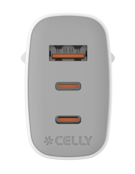 Celly Cargador Gan 1Usb 2Usb-C 65w WH