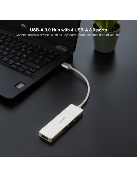 Nanocable Hub USB 3.0 4 x USB 3.0 10cm. Gris