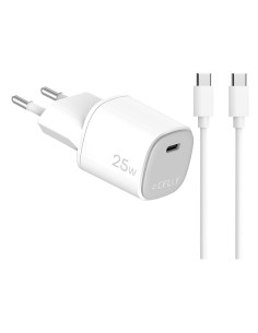 Celly Cargador Gan 1C 25W + C A C Cable