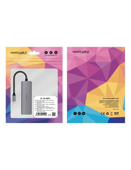 Nanocable Hub USB-C 3xUSB-A+HDMI+USB-C PD