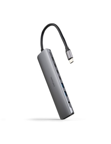 Nanocable Hub 8en1 USB-A+USB-C+HDMI+USB-C PD+Jack