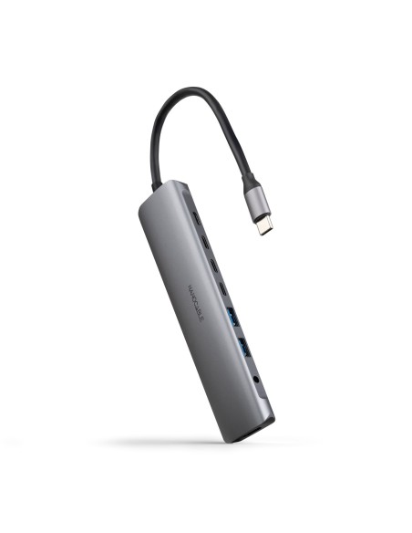 Nanocable Hub 8en1 USB-A+USB-C+HDMI+USB-C PD+Jack