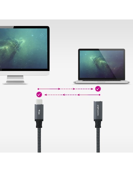 Nanocable Cable USB 3.2 GEN2x2 100W C M-H 1,5 m