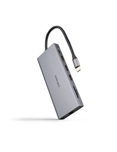 Nanocable Hub 12en1 USB-A C+HDMI+DP+RJ45+TF+SD+AU
