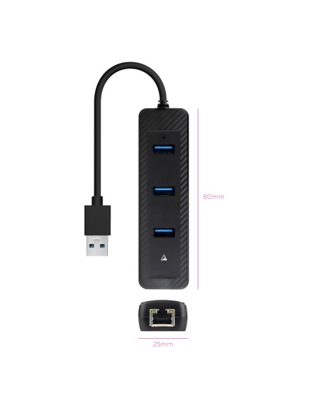 Nanocable Conversor USB 3.0 Ethernet + 3xUSB 3.0