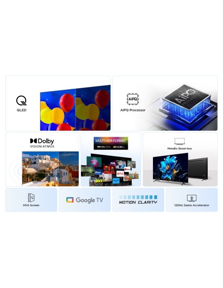TCL 43P7K TV 43" UHD QLED GOOGLETV DOLBY ATMOS
