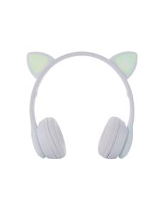 ONE+ AURICULARES BLUETOOTH NC3228 OREJAS DE GATO BLANCO 250MAH / FM / MICROSD / ILUMINACION LED