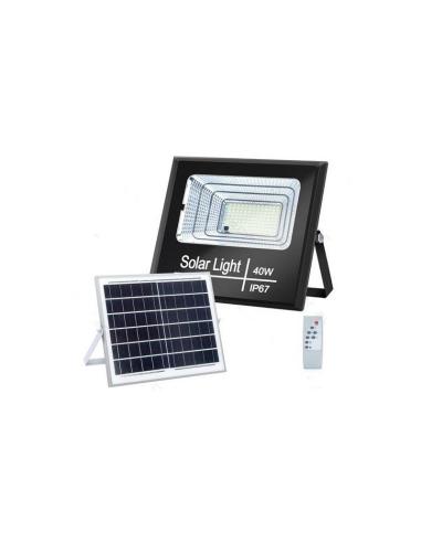 FOCO PROYECTOR LED SOLAR 40W IP66 PANEL POLICRISTALINO BLANCO FRIO