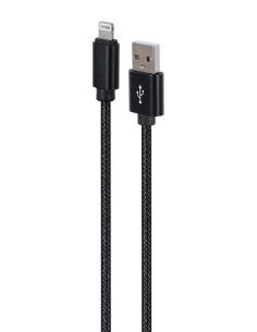 GEMBIRD CABLE USB A LIGHTNING 1.8M TRENZADO DE ALGODON NEGRO
