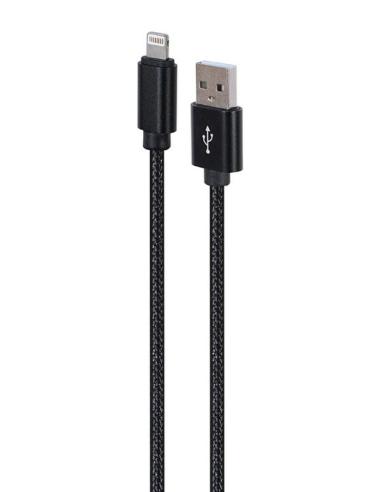 GEMBIRD CABLE USB A LIGHTNING 1.8M TRENZADO DE ALGODON NEGRO