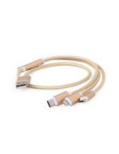 GEMBIRD CABLE CARGADOR USB 3 EN 1 ORO 1 M