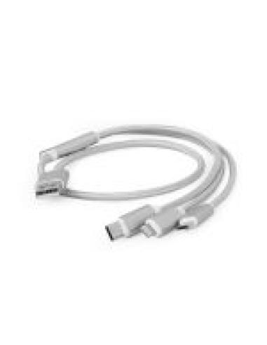 GEMBIRD CABLE CARGADOR USB 3 EN 1 PLATA 1 M