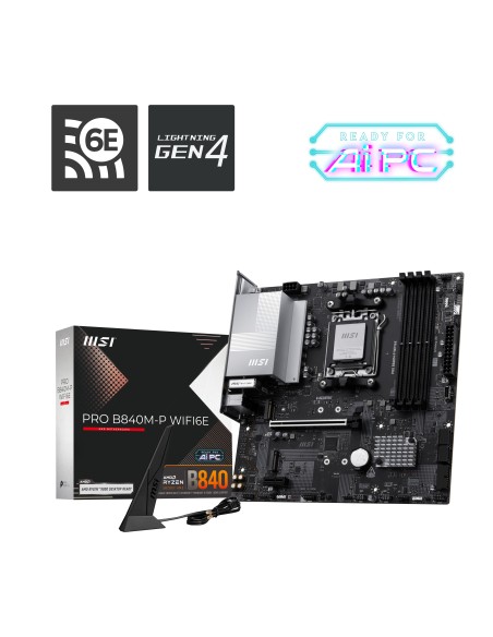 MSI Placa Base PRO B840M-P WIFI6E DDR5 mATX