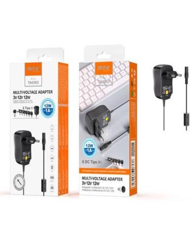 MTK CARGADOR UNIVERSAL MANUAL 12W1A / 3v-12v / 6 conectores / 1.2m / TA0363 / Mtk / 0053632