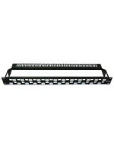 LAPARA PATCH PANEL 19 VACIO UTP 24 PUERTOS RJ45 TIPO KEYSTONE CON RETENEDOR DE CABLE