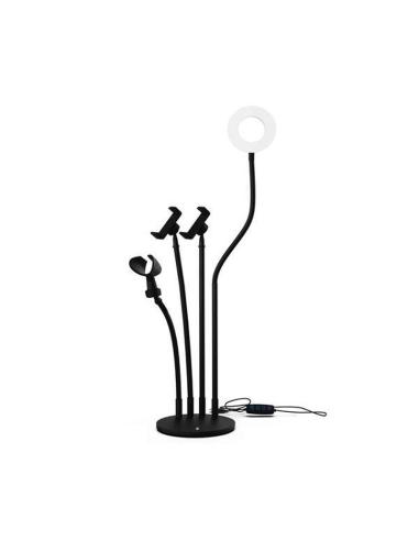 ONE+ ANILLO DE LUZ LED TREE 4 EN 1 DE MESA2xSoportes Flexibles Movil 1x Soporte Microfono