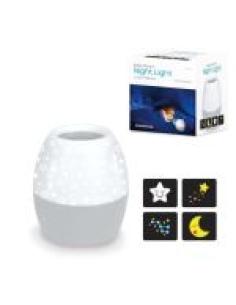 OMEGA PROYECTOR LED LUZ NOCHE GRIS NIÑOS ESTRELLAS & PLANETAS