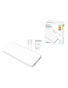 PLATINET POWERBANK 10.000mAh + CARGADOR 20W + CABLE USB-C BLANCO