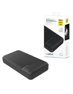 PLATINET POWER BANK 30000mAh CARGA RAPIDA NEGRO PMPB30W707