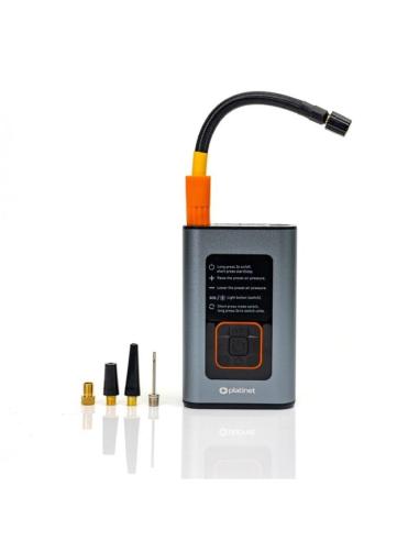 PLATINET COMPRESOR DE AIRE 3 EN 1 + POWERBANK 4000MAH + LINTERNA