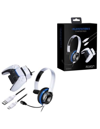 REVENT KIT PLAYSTATION 5 - AURICULAR CHAT+DOCK CARGA INALAMBRICA MANDO+CABLE CARGA USB-C