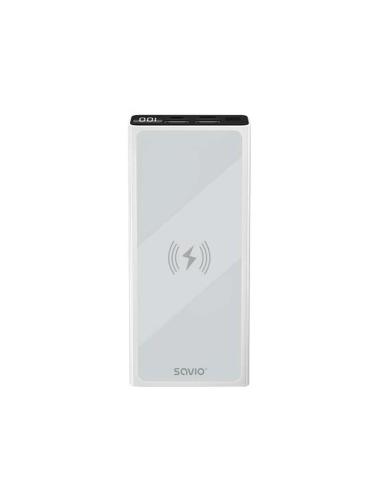 SAVIO POWERBANK 10000 INDUCCION MAH BA-06 BLANCOCARGA INALAMBRICA