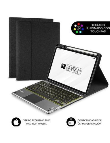 SUBBLIM FUNDA CON TECLADO KEYTAB PRO BT PARA IPAD 10.9 10A GEN/ NEGRA