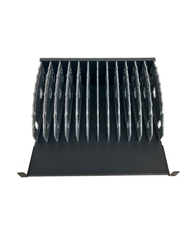 ESTANTE EWENT CON 12 RANURAS DE CARGA PARA PORTATILÉS 483x360x190mm