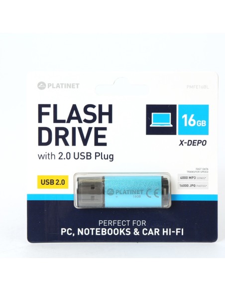 PLATINET PENDRIVE 16GB USB 2.0 PMFE16BL AZUL
