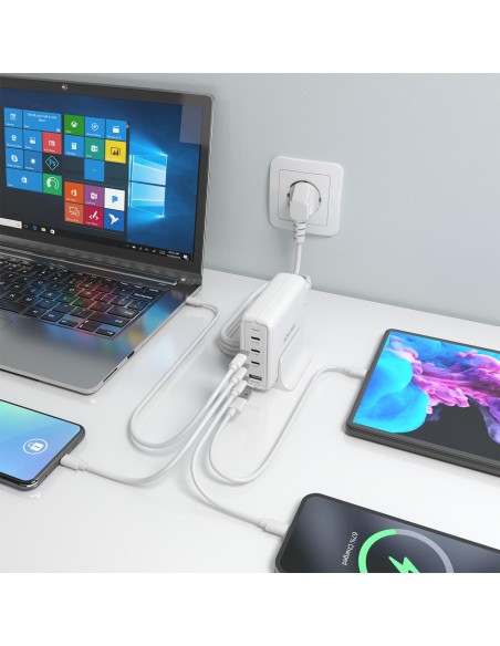 CARGADOR GAN AISENS SOBREMESA 140W 3XUSB-C PD3.1 QC4.0 QC5.0 USB-A QC3.0