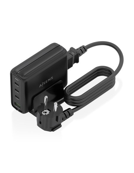 CARGADOR GAN AISENS SOBREMESA 140W 3XUSB-C PD3.1 QC4.0 QC5.0 USB-A QC3.0