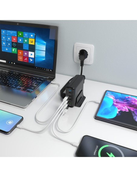 CARGADOR GAN AISENS SOBREMESA 140W 3XUSB-C PD3.1 QC4.0 QC5.0 USB-A QC3.0