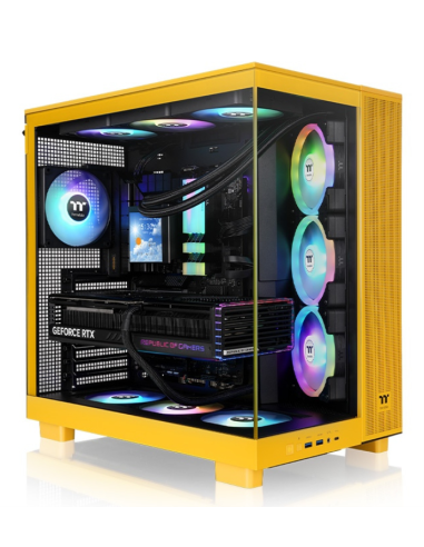 CAJA ATX THERMALTAKE VIEW 380 XL USB CX1 4XVENT120MM ARGB YELLOW S/N FUENTE