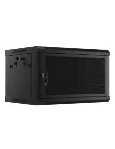 ARMARIO LANBERG MURAL RACK 19" 6U 600X450 FLAT PACK NEGRO PUERTA MALLA