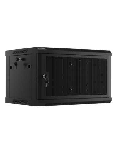 ARMARIO LANBERG MURAL RACK 19" 6U 600X450 FLAT PACK NEGRO PUERTA MALLA