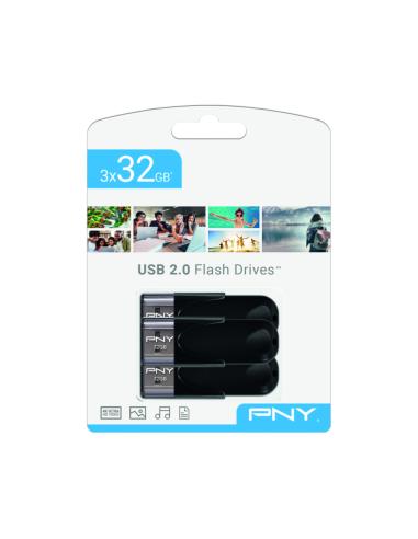 USB 2.0 PNY 3X 32GB ATTACHE4 PACK