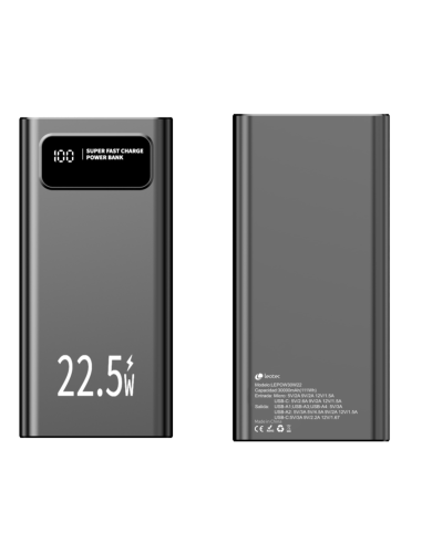 LEOTEC POWERBANK 30000MAH 22,5W PD20W NEG (1 USB-C+4USB-A INC USB-A A USB-C)