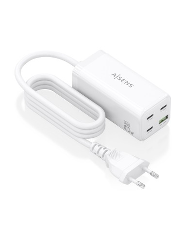 CARGADOR GAN AISENS SOBREMESA 100W 3XUSB-C PD3.0 QC4.0 QC5.0 USB-A QC3.0