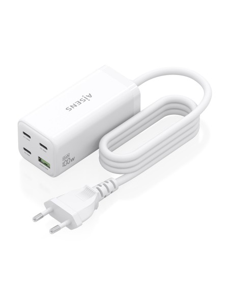 CARGADOR GAN AISENS SOBREMESA 100W 3XUSB-C PD3.0 QC4.0 QC5.0 USB-A QC3.0