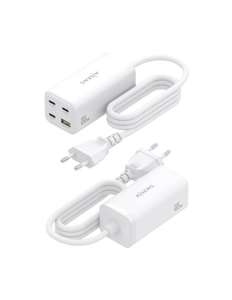 CARGADOR GAN AISENS SOBREMESA 100W 3XUSB-C PD3.0 QC4.0 QC5.0 USB-A QC3.0