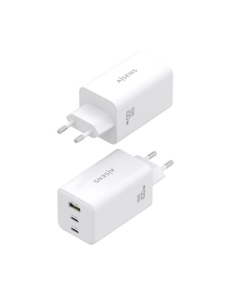 CARGADOR GAN AISENS 100W 2XUSB-C PD3.0 QC4.0 QC5.0 1XUSB-A QC3.0