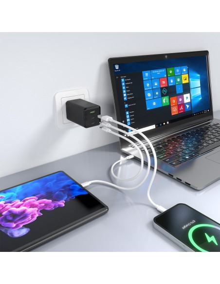 CARGADOR GAN AISENS 100W 2XUSB-C PD3.0 QC4.0 QC5.0 1XUSB-A QC3.0