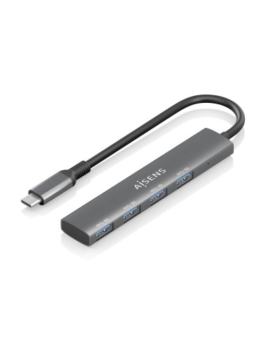 HUB USB 3.1 USB-C USB-CM-4XTIPO AH GRIS 15CM AISENS A109-0943
