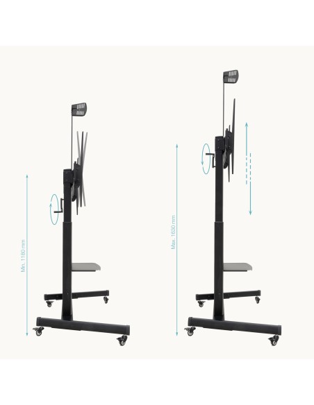 SOPORTE SUELO RUEDAS REGULABLE AQUILES 60-100 TOOQ FS20406HM-B